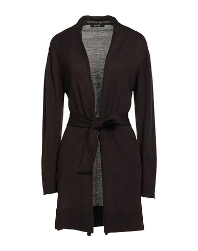 ALPHA STUDIO Cardigan Dark brown 100% Wool