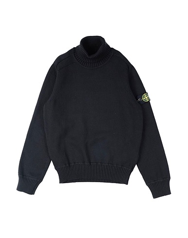 STONE ISLAND JUNIOR Rollkragenpullover Schwarz 75% Baumwolle, 25% Polyester