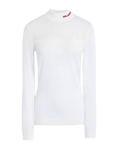 KARL LAGERFELD Jumper MOCK NECK LOGO SWEATER
 Ivory 83% Recycled viscose, 17% Polyester