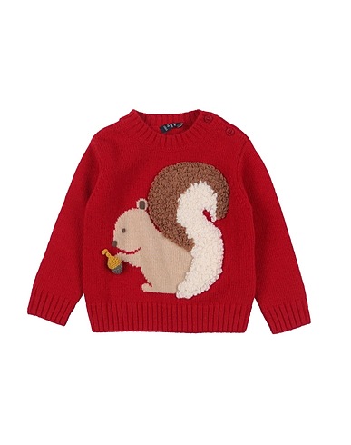 IL GUFO Pullover Rosso 100% Lana Vergine