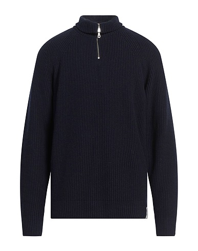 BROOKSFIELD Jumper with zip Midnight blue 35% Polyamide, 30% Viscose, 30% Wool, 5% Cashmere