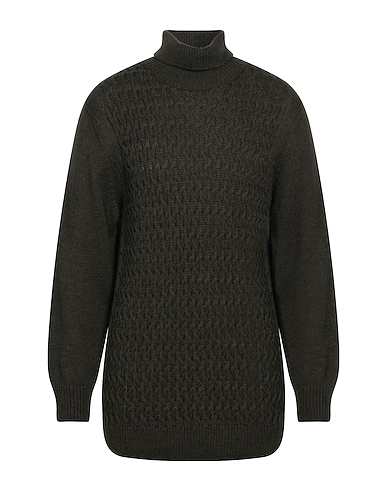 HERMAN & SONS Polo neck Dark green 50% Wool, 25% Polyamide, 25% Alpaca wool