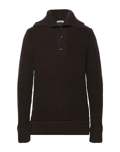 PAOLO PECORA Polo neck Dark brown 70% Virgin Wool, 30% Acrylic