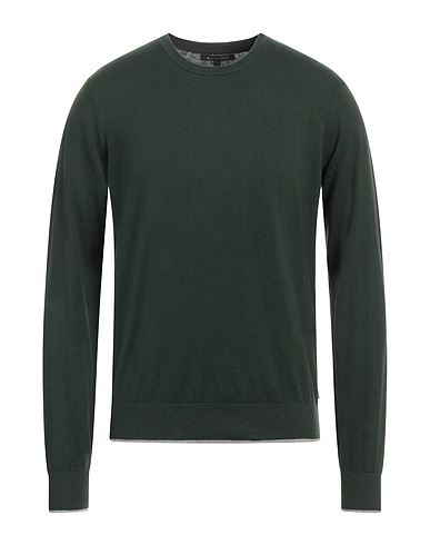 ARMANI EXCHANGE Pullover Verde scuro 95% Cotone, 5% Cachemire, Poliammide, Elastan
