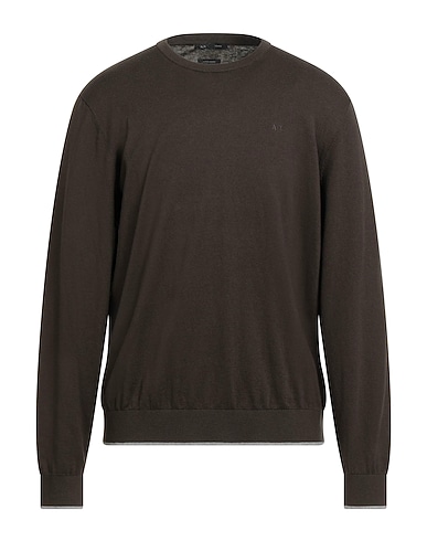 ARMANI EXCHANGE Jumper Military green 95% Cotton, 5% Cashmere, Polyamide, Elastane