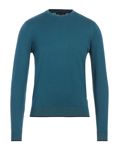 ARMANI EXCHANGE Pullover Verde petrolio 95% Cotone, 5% Cachemire, Poliammide, Elastan