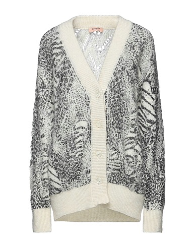 TWINSET Cardigan Ivory 60% Polyamide, 20% Mohair wool, 20% Wool, Mother-of-pearl
