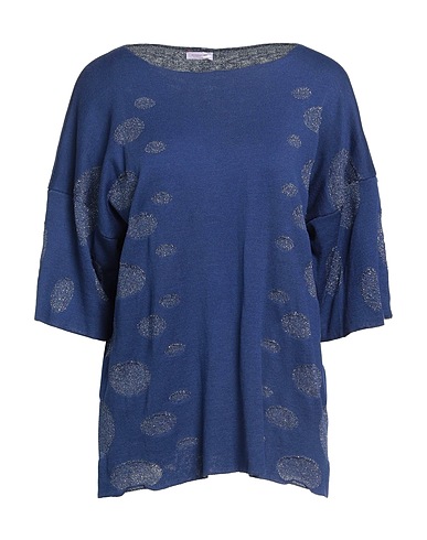 ROSSOPURO Pullover Blau 50% Baumwolle, 40% Viskose, 5% Polyamid, 5% Polyester