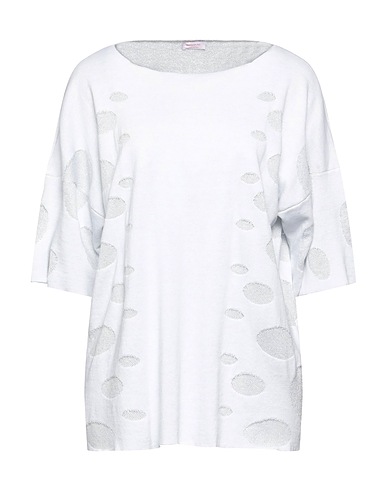 ROSSOPURO Jumper White 50% Cotton, 40% Viscose, 5% Polyamide, 5% Polyester