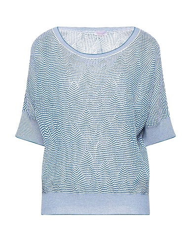 ROSSOPURO Sweater Bright blue 50% Cotton, 36% Viscose, 7% Polyamide, 7% Metallic Polyester