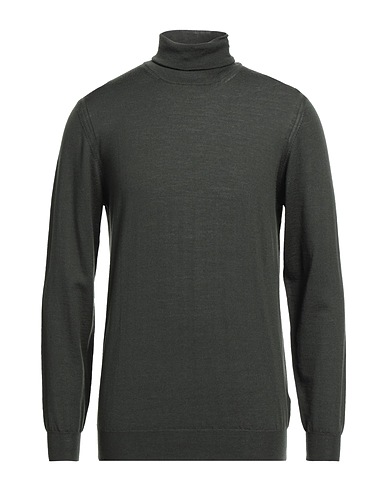 PAOLO PECORA Polo neck Dark green 100% Wool