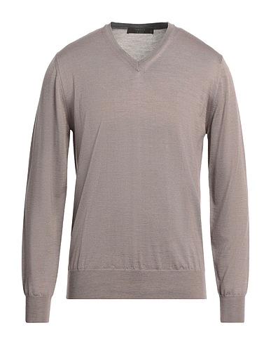 VNECK Jumper Taupe 70% Merino Wool, 30% Silk