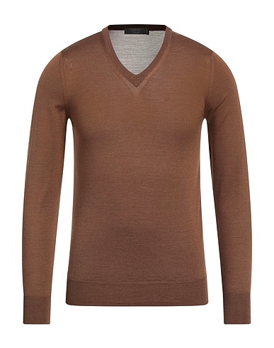 VNECK Jersey Camel 70% Lana Merina, 30% Seda