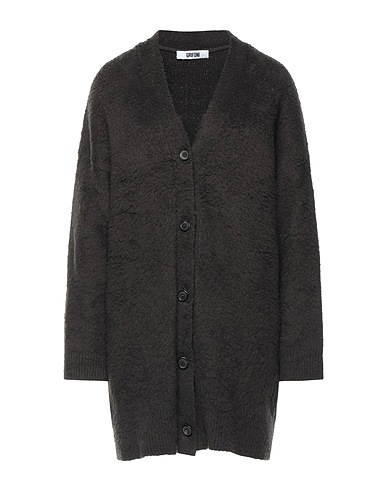 GRIFONI Cardigan Charcoal 80% Cotton, 15% Polyamide, 5% Elastane