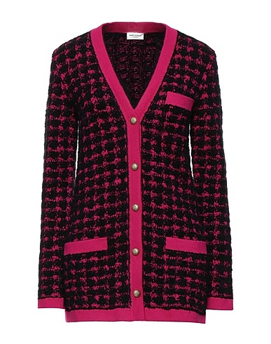 SAINT LAURENT Cardigan Fuchsia 55% Wool, 33% Alpaca wool, 11% Polyamide, 1% Elastane