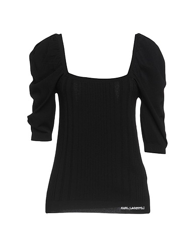KARL LAGERFELD Jumper LIGHTWEIGHT PUFFY SLV TOP Black 83% Recycled viscose, 17% Polyester