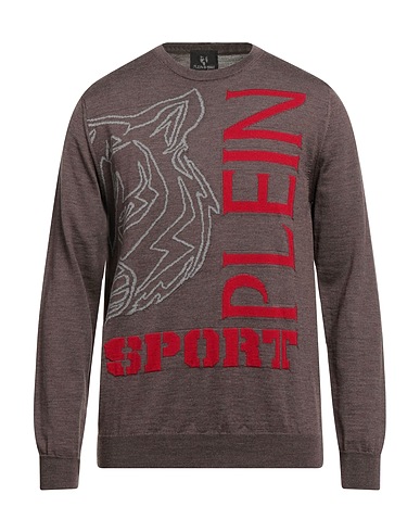 PLEIN SPORT Jumper Light brown 100% Merino Wool