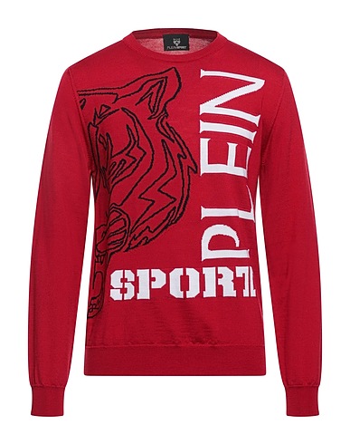 PLEIN SPORT Jumper Red 100% Merino Wool