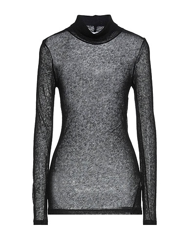 LFDL LA FABBRICA DEL LINO Polo neck Black 50% Polyamide, 40% Alpaca wool, 10% Wool