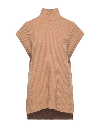 GANNI Polo neck Camel 60% Recycled wool, 18% Polyamide, 10% Wool, 7% Recycled polyamide, 5% Other Fibres