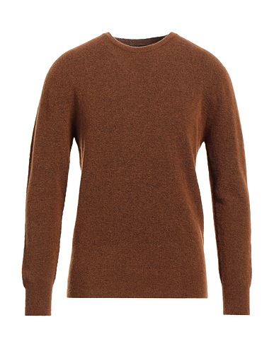 ROBERTO COLLINA Jumper Brown 42% Polyamide, 33% Wool, 23% Alpaca wool, 2% Elastane