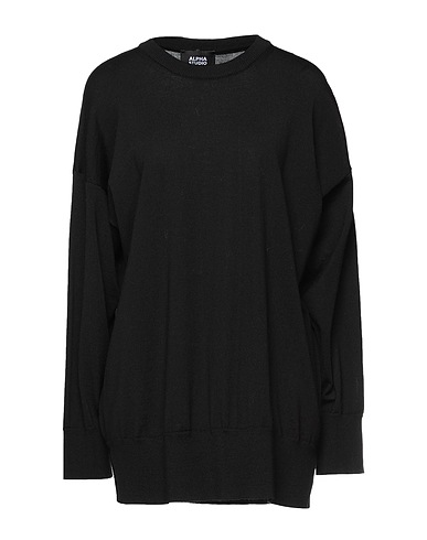 ALPHA STUDIO Sweater Black 100% Merino Wool