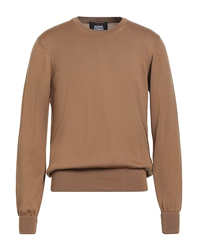 ALPHA STUDIO Sweater Camel 100% Merino Wool