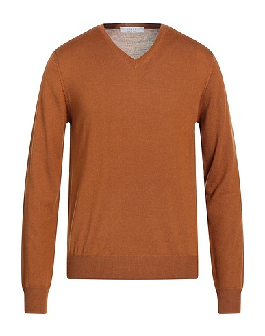 VNECK Pullover Braun 100% Merinowolle