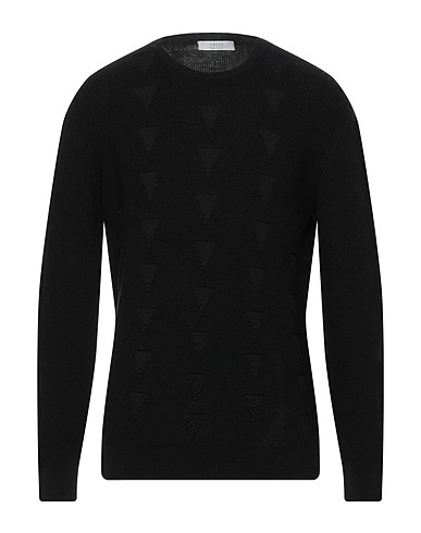 VNECK Jumper Black 100% Merino Wool
