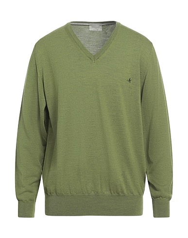 BROOKSFIELD Jumper Military green 100% Virgin Wool