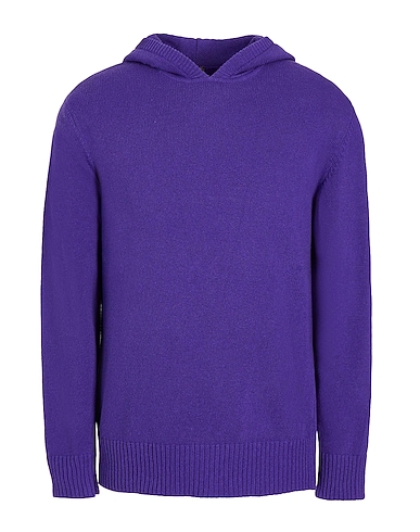 8 by YOOX Pullover RECYCLED COTTON BLEND RELAXED FIT KNITWEAR HOODIE
 Dunkelviolett 75% Recycelte Baumwolle, 20% Recyceltes Polyester, 5% Andere Fasern