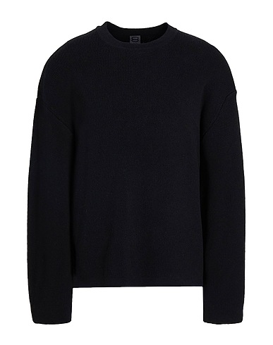 8 by YOOX Pullover RECYCLED COTTON BLEND BOXY-FIT CREW-NECK JUMPER
 Schwarz 75% Recycelte Baumwolle, 20% Recyceltes Polyester, 5% Andere Fasern