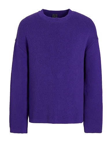 8 by YOOX Πουλόβερ RECYCLED COTTON BLEND BOXY-FIT CREW-NECK JUMPER
 Σκούρο μωβ 75% Ανακυκλωμένο βαμβάκι, 20% Ανακυκλωμένος πολυεστέρας, 5% Άλλες ίνες