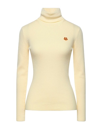 KENZO Polo neck Pastel yellow 87% Wool, 11% Polyamide, 2% Elastane