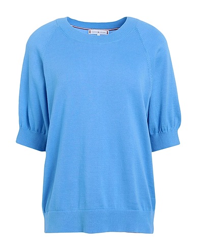 TOMMY HILFIGER Pullover Azurblau 100% Organische Baumwolle