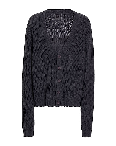 8 by YOOX Cardigan RECYCLED COTTON RELAXED FIT CARDIGAN Antracite 75% Cotone riciclato, 20% Poliestere riciclato, 5% Altre Fibre