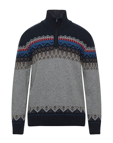 GIOFERRARI Sweater with zip Midnight blue 80% Wool, 20% Polyamide