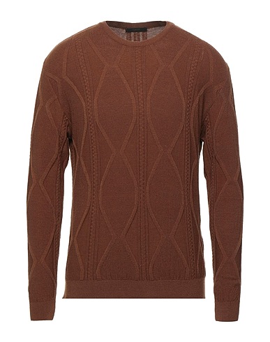 P. LANGELLA Jumper Brown 52% Viscose, 28% Polyester, 20% Polyamide