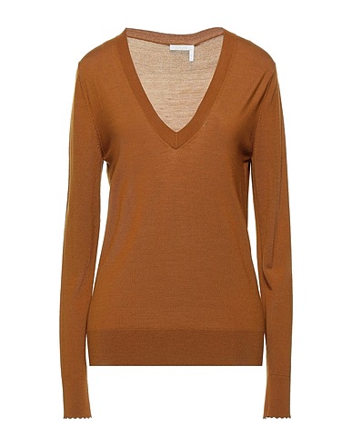 CHLOÉ Pullover Cammello 100% Lana, Poliammide, Elastan