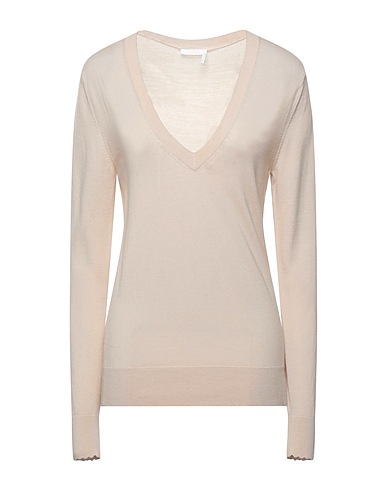 CHLOÉ Pullover Beige 100% Lana, Poliammide, Elastan