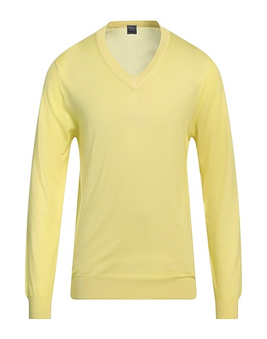 FEDELI Cashmere jumper Yellow 70% Cashmere, 30% Silk
