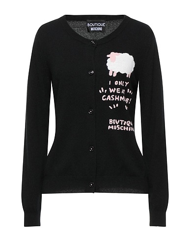 BOUTIQUE MOSCHINO Cardigan Black 70% Virgin Wool, 30% Cashmere