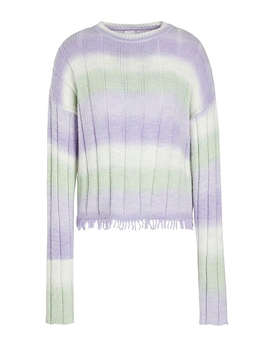 8 by YOOX Pullover MULTICOLOR CREW-NECK FRINGED SWEATER
 Säuregrün 70% Acryl, 30% Wolle