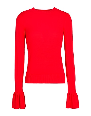 8 by YOOX Jumper KNIT BELL SLEEVE MOCK-NECK SWEATER
 Red 96% Viscose, 4% Polyester