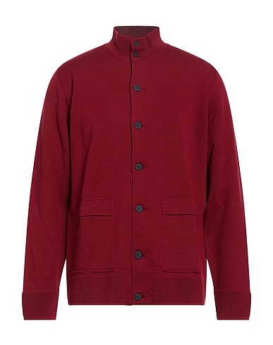 H953 Cardigan Burgundy 100% Merino Wool