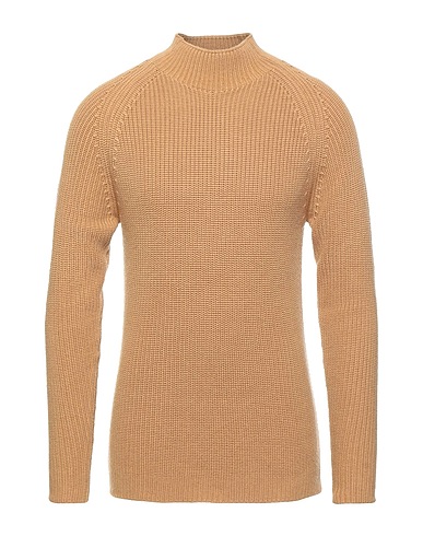 LIU •JO MAN Polo neck Camel 41% Cotton, 28% Polyester, 13% Polyamide, 13% Acrylic, 5% Wool
