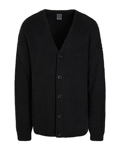 8 by YOOX Cardigan BRUSHED OVER-SIZE CARDIGAN
 Black 56% Acrylic, 30% Polyamide, 7% Viscose, 7% Wool