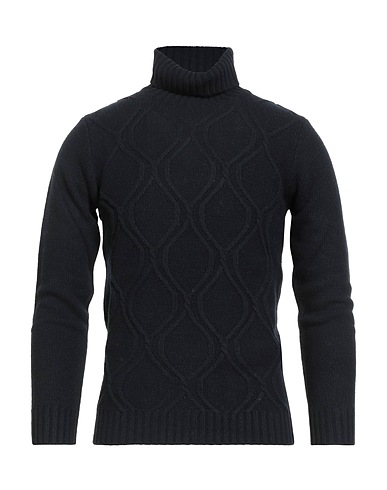 GREY DANIELE ALESSANDRINI Polo neck Black 80% Wool, 20% Polyamide