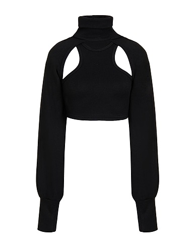 8 by YOOX Twin set KNIT TOP SET OF 2
 Black 45% Viscose, 36% Polyester, 19% Polyamide