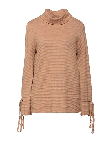 TOY G. Polo neck Camel 56% Viscose, 28% Polyester, 16% Polyamide
